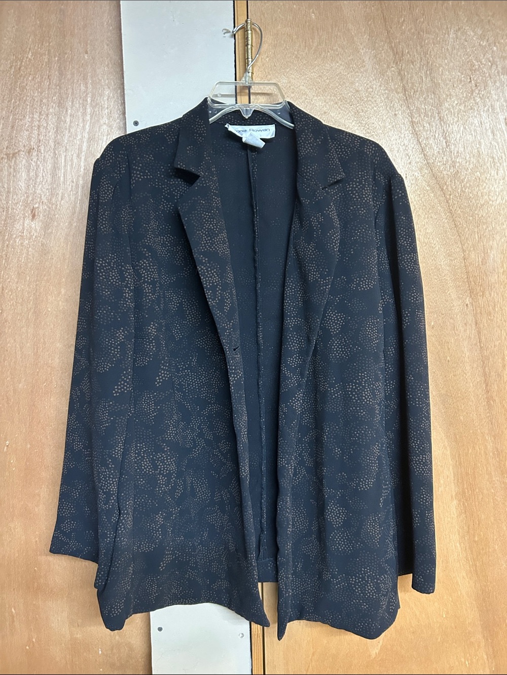 Rena Rowan Black Dotted Floral Open-Front Blazer size 18w